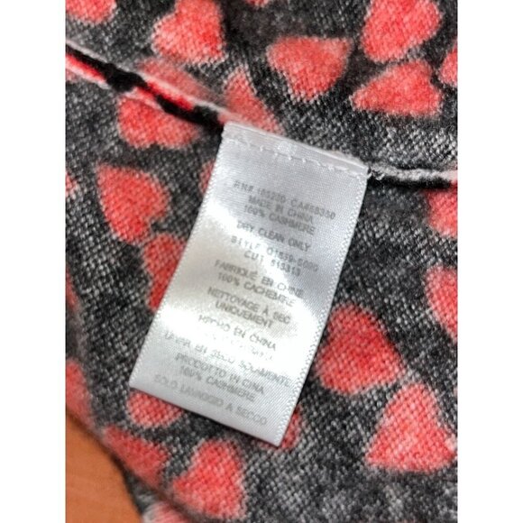Equipment Red/Black Heart Print Cashmere Pullover Sweater Women's Size L - Picture 7 of 7
